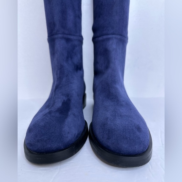 NWOB STUART WEITZMAN Greer City knee high Suede Navy Boots, Size 5 - Picture 6 of 13